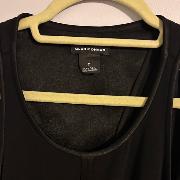 Club Monaco Black Layered Dress | Size 2 | Modern Minimal Sleeveless - Picture 5 of 5
